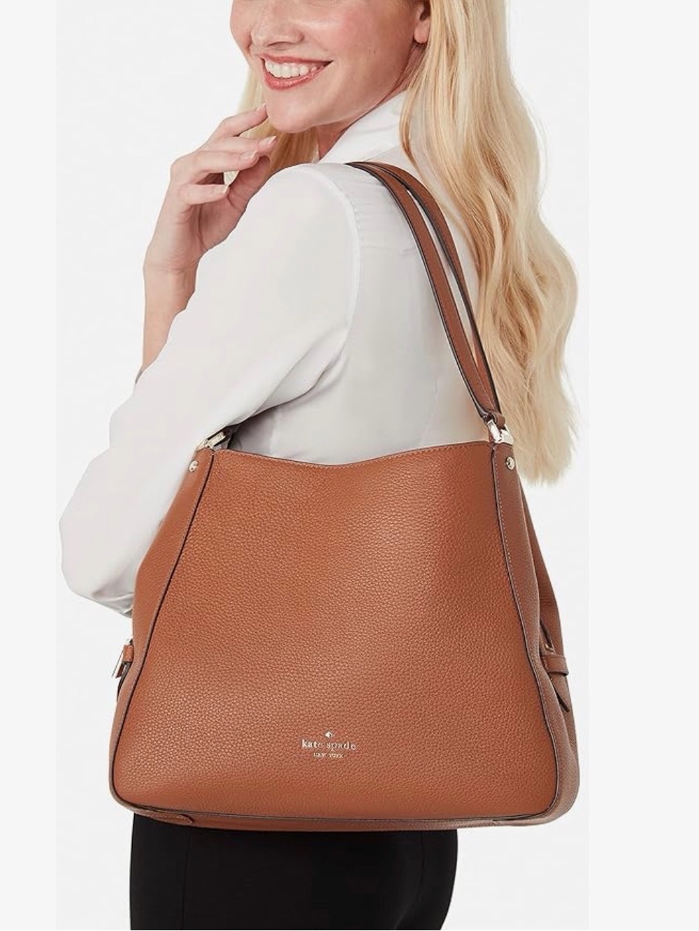 Kate Spade Leila Medium Triple Compartment Shoulder Bag (Warm Gingerbread)